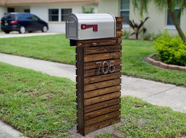 Shiplap Mailbox White Wood Panels