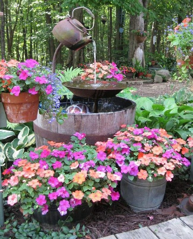 Vintage Teapot Water Feature