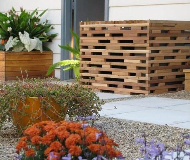 Wooden Slat Ac Screen Solution