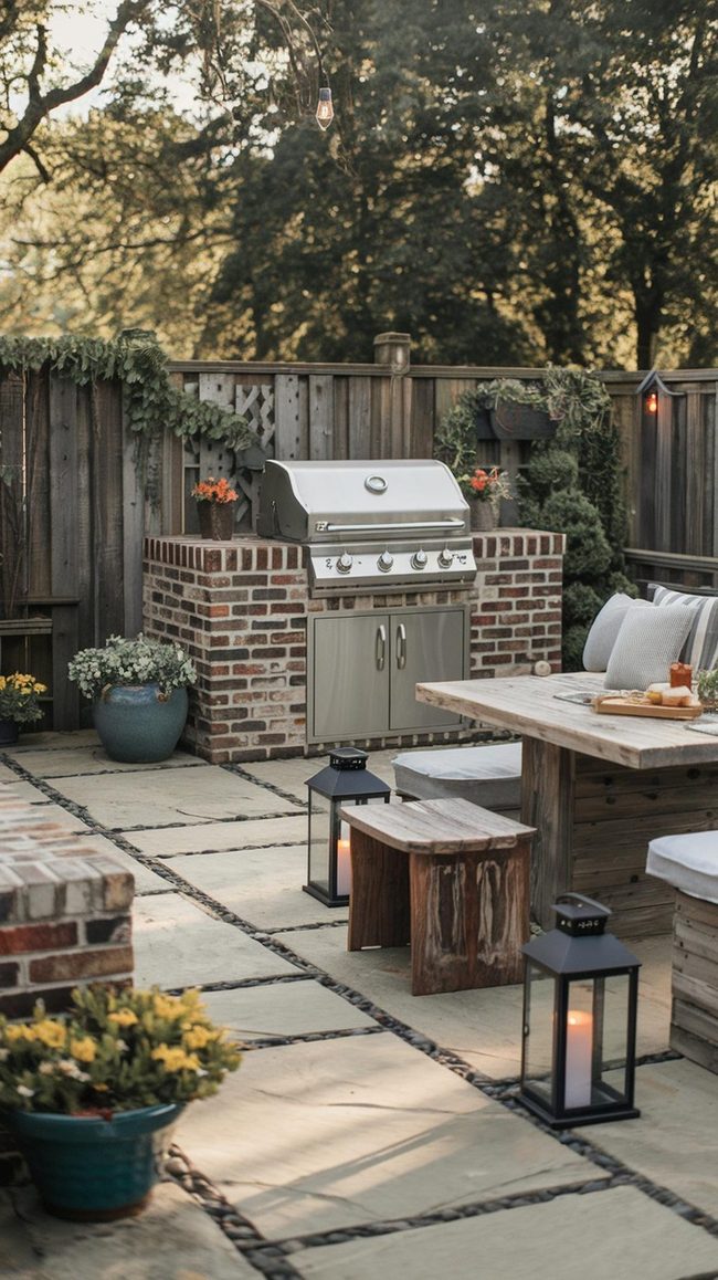 Brick and Stone Outside Living Pantry