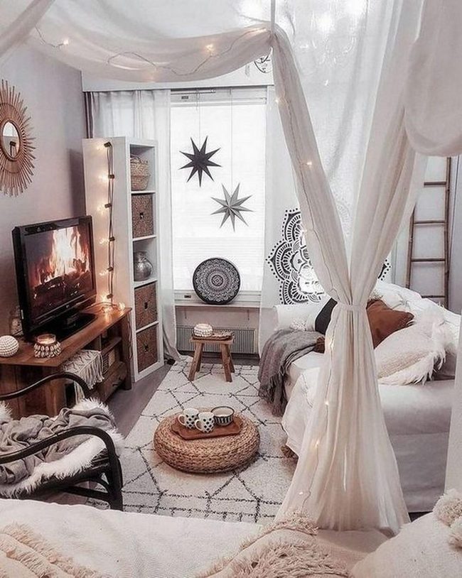 Soft Fireplace Glow Meets Starlight