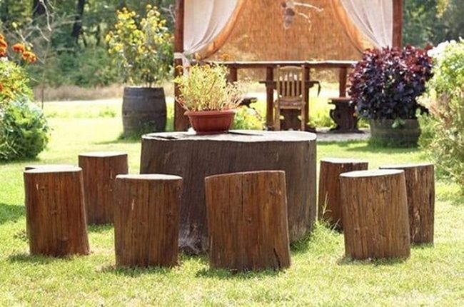 Natural Wood Log Seating