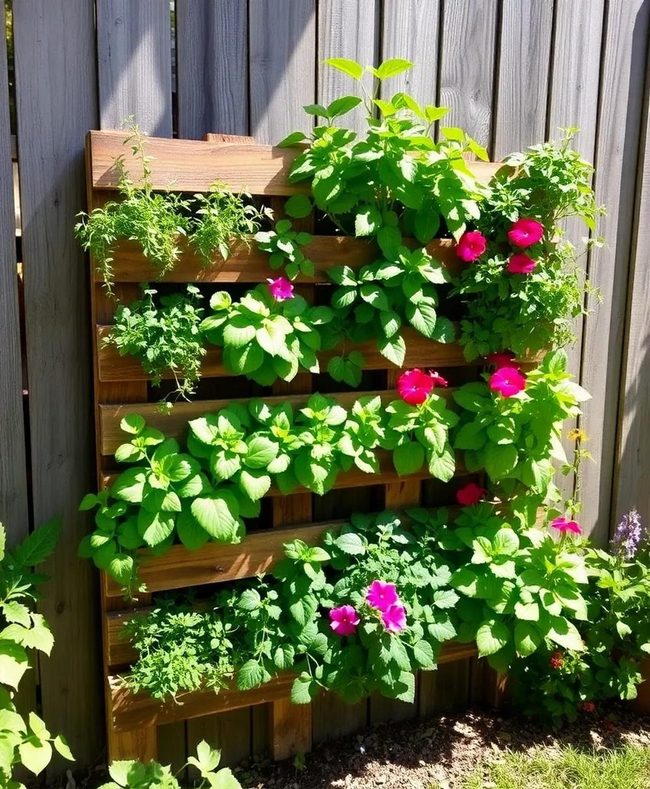 Weathered Wood Flower Wall Patio