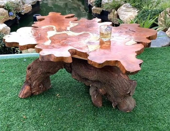 Tree Stump Table For Gardens