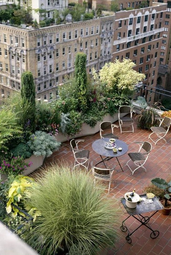 Brownstone Rooftop Garden Escape