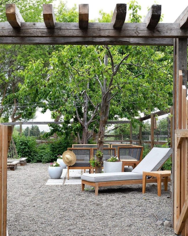 Weathered Wood Beams Above