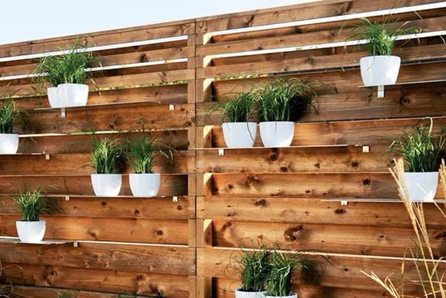 Vertical Garden Fence Shelves