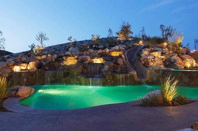Tropical Pool Oasis In Mountains