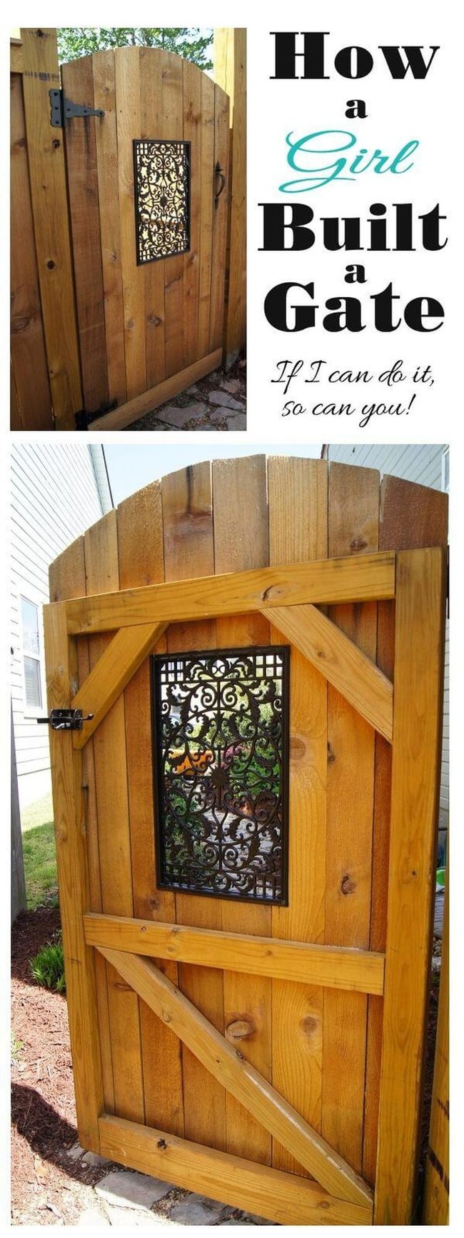 Salvaged Wood Gate With Vintage Hardware