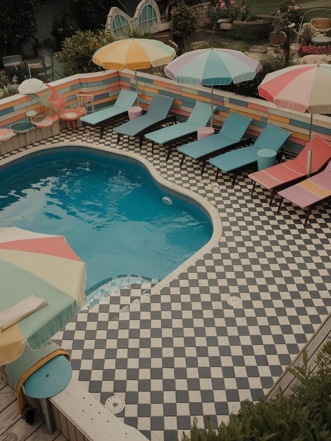 Phosphorescent Pool Tiles Night Shimmer
