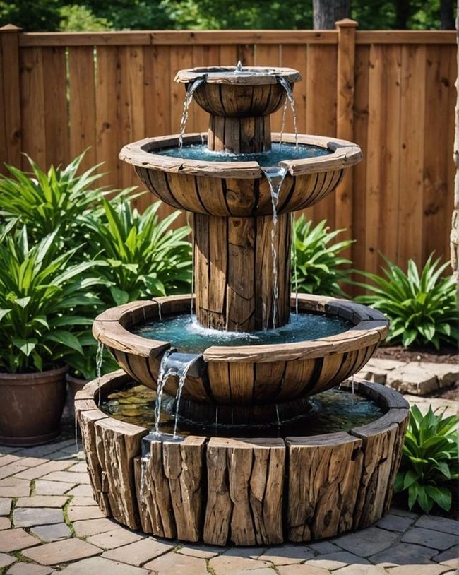 Weathered Cedar Water Feature