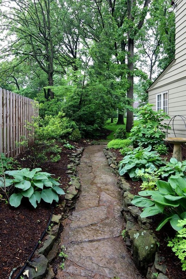 Shaded Green Stone Garden Path