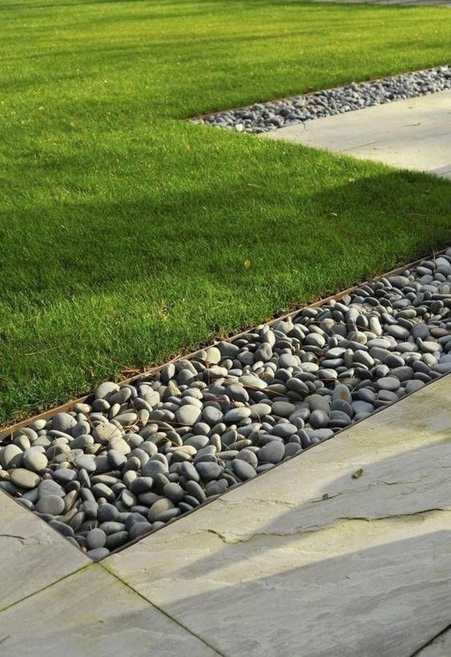Gray Stone Pathways Through Green