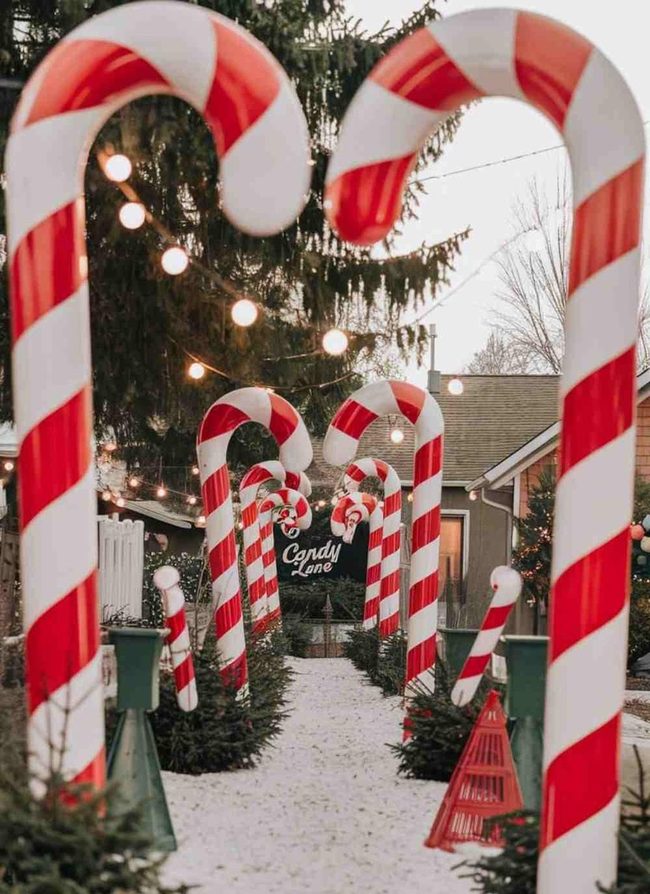 Towering Red-White Candy Canes