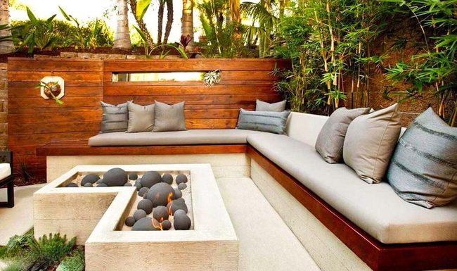 Firelit Garden Gathering Space