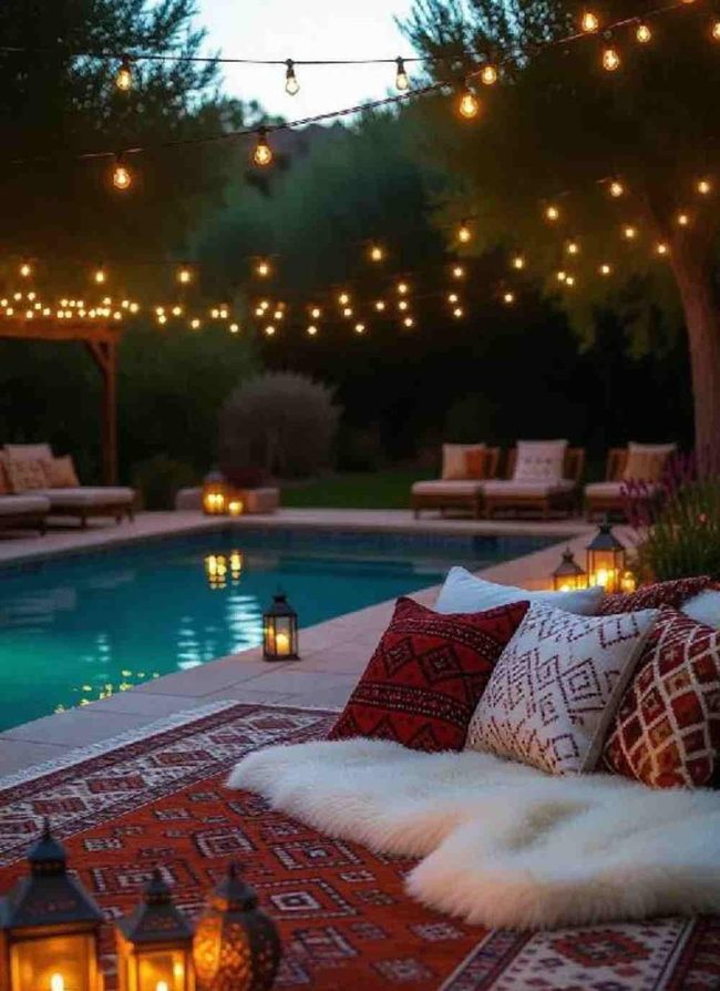 Layered Textures Poolside Retreat