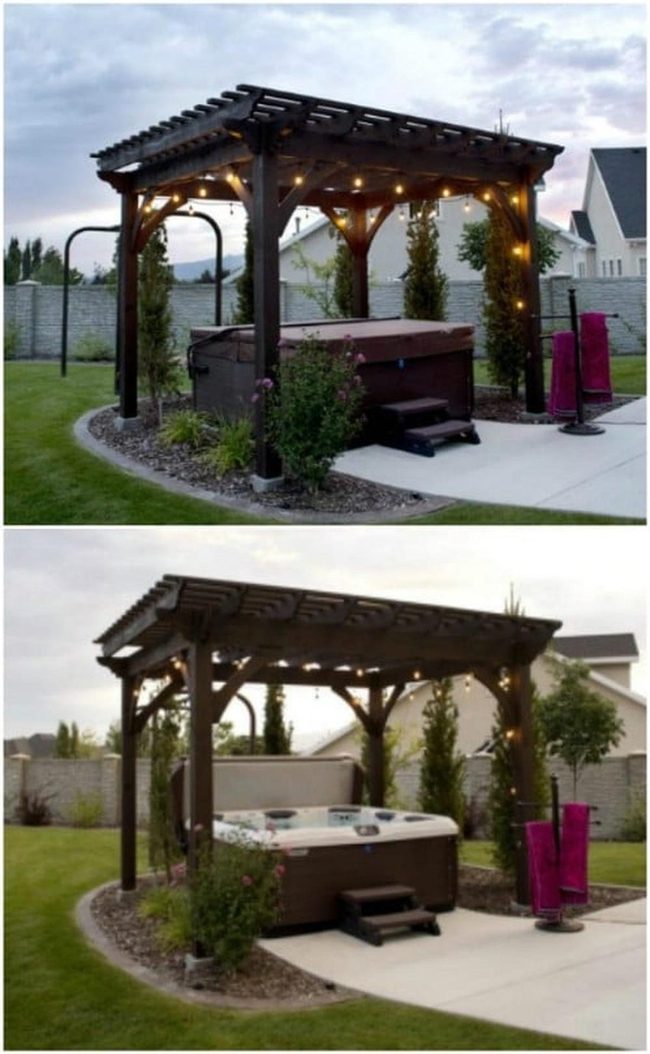 Poolside Pergola String Lights