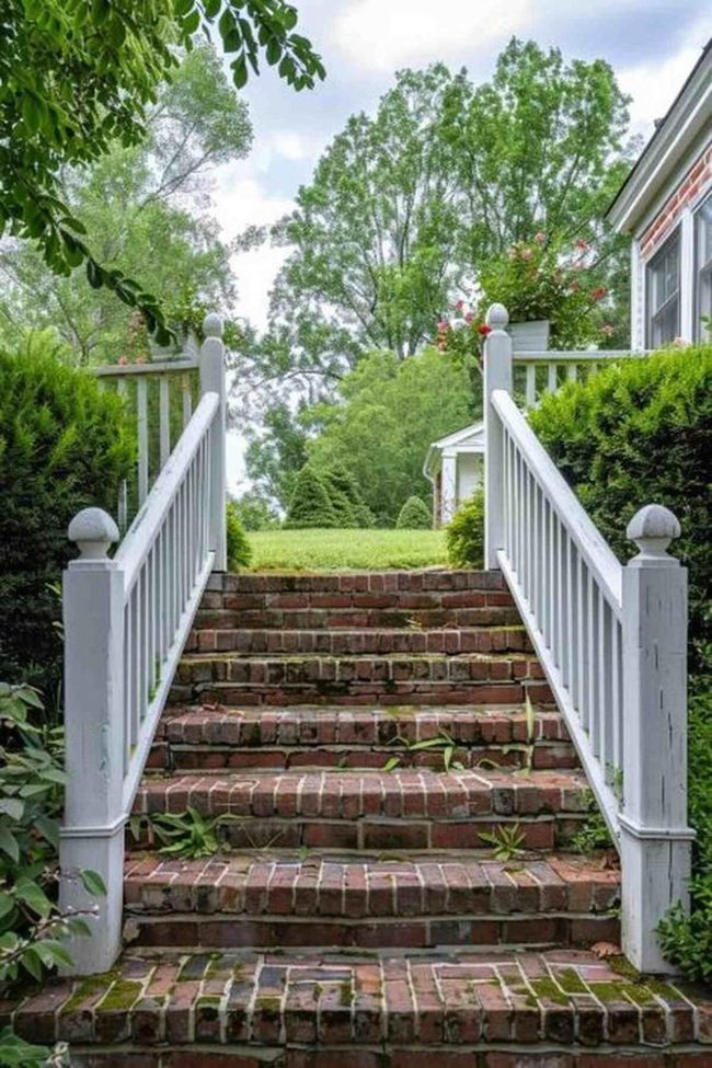 Brick Stairs Through Green Surroundings