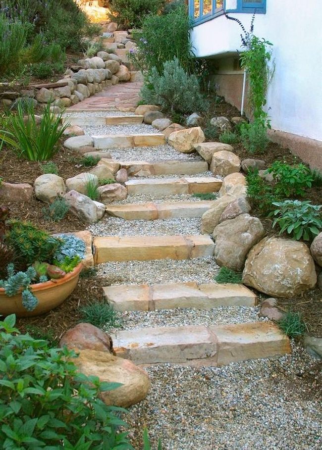 Stone Pathways Through Living Gardens