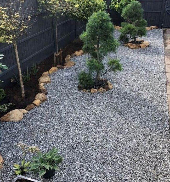 Gravel Path Through Living Garden