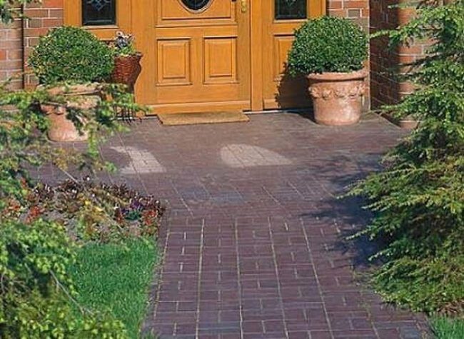 Brick Pathways Define Garden Zones
