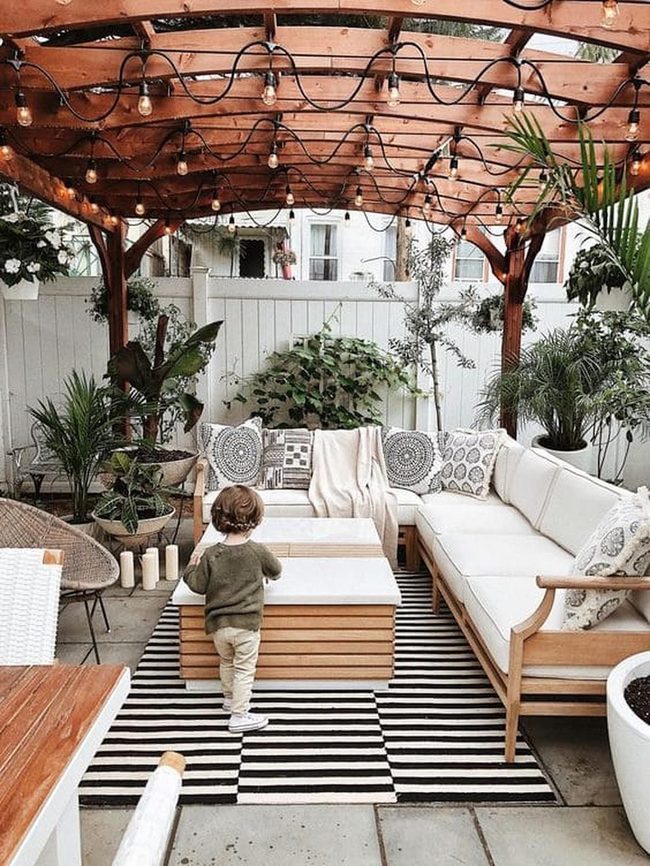 String Lights Transform Bare Patio Into Room