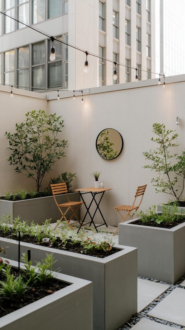 Mirrors Multiply Tiny Patio Space