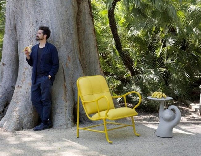 Yellow Chair Among Forest Greens