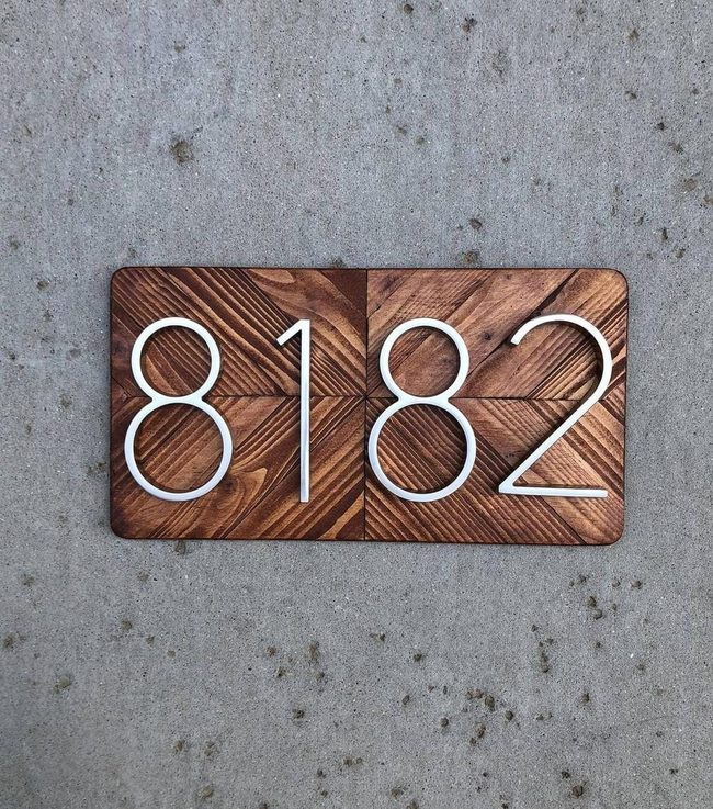 Wood And Metal House Numbers