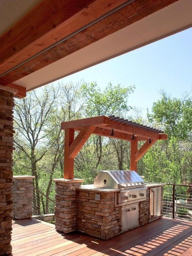 Stone And Steel Garden Kitchen