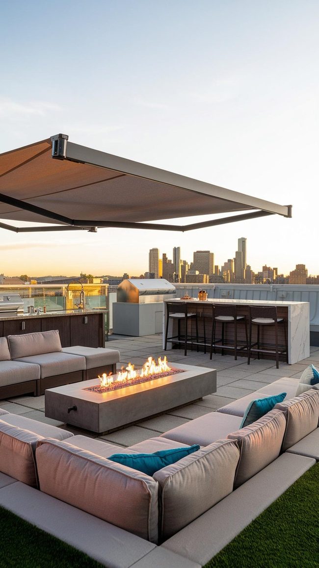 Fire Pit Rooftop Entertaining Zone