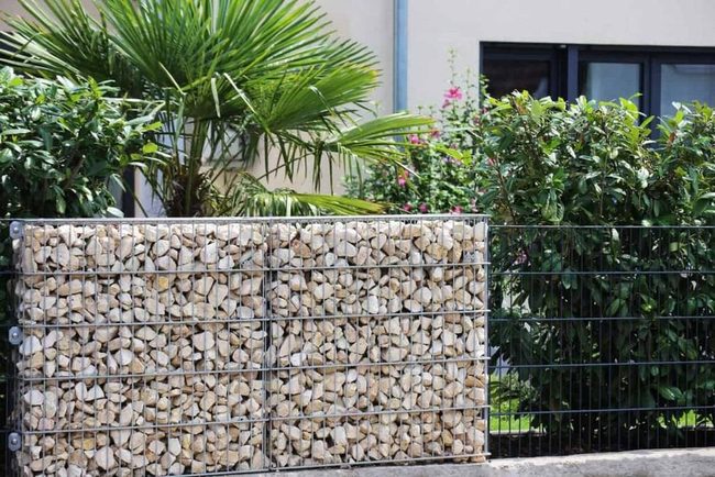 Stone And Metal Garden Divider