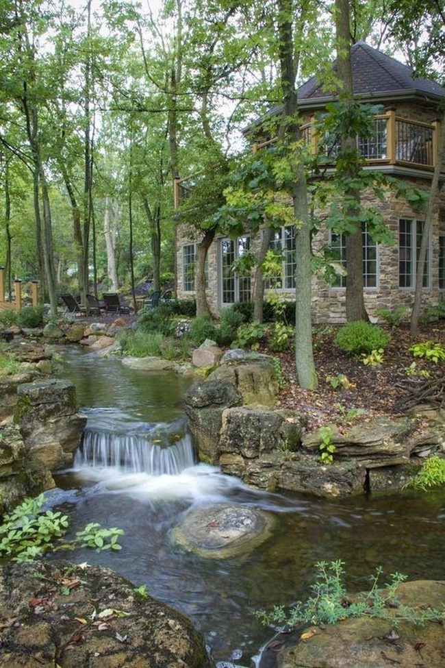 Stone And Waterfall Woodland Retreat