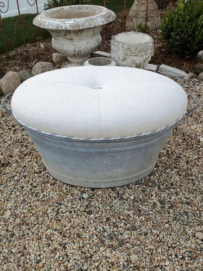 Galvanized Tub Garden Bench