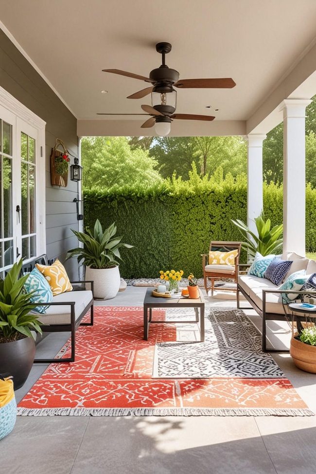 Colorful Patterned Yard Rugs