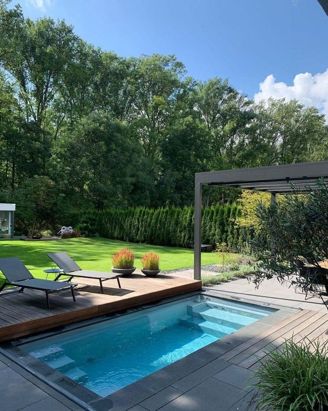 Two-Level Wood Deck Pool