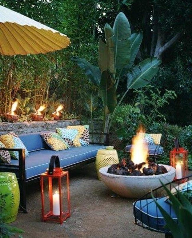 Firelit Garden Gathering Space
