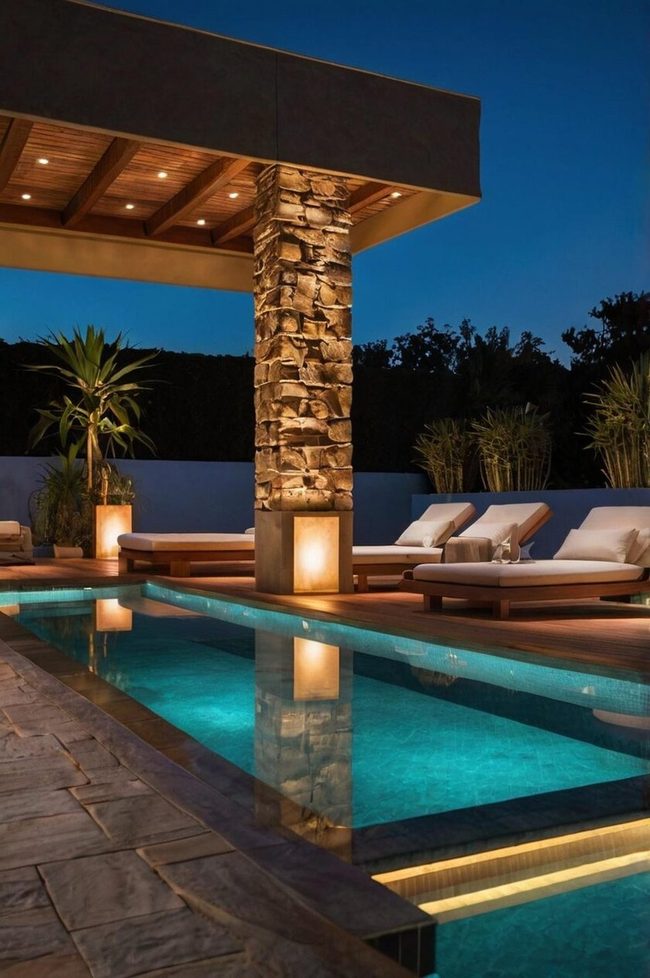 Poolside Nighttime Lighting Solutions