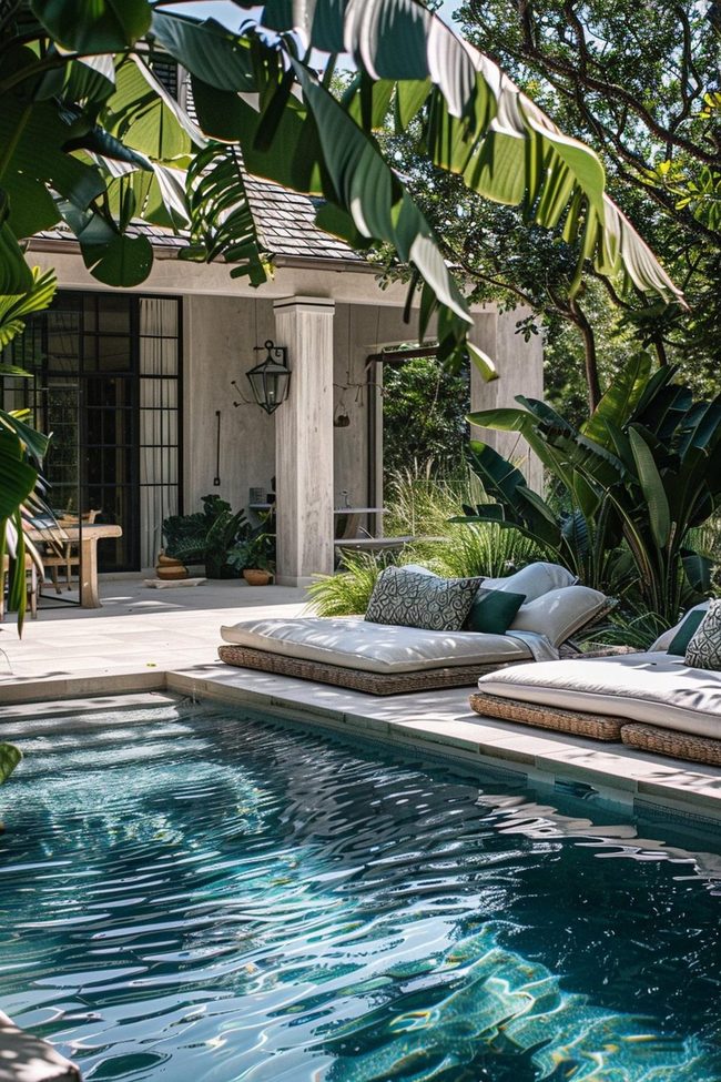 Patterned Patio Textiles Define Poolside