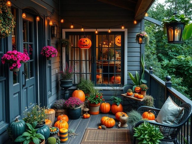 Pumpkins And Gourds Autumn Entryway