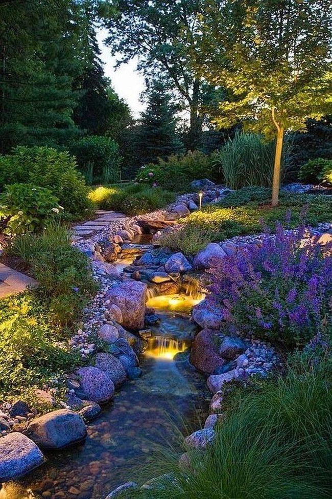 Water Feature Lights Evening Gatherings