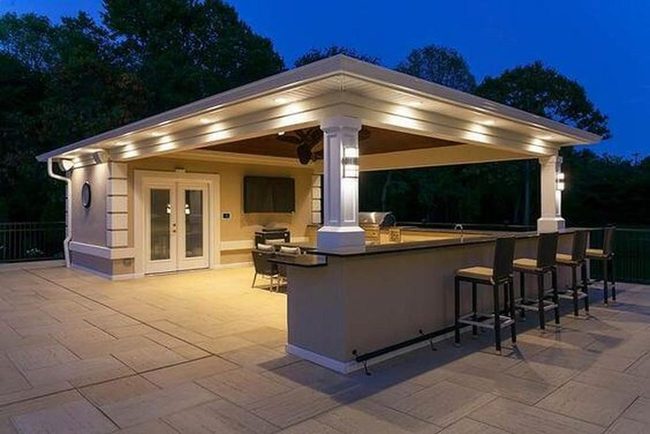 Bold Bar Pavilion With Built-In Grill