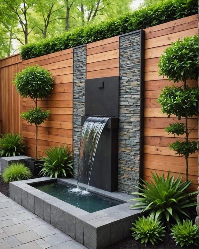 Cascading Stone Water Wall