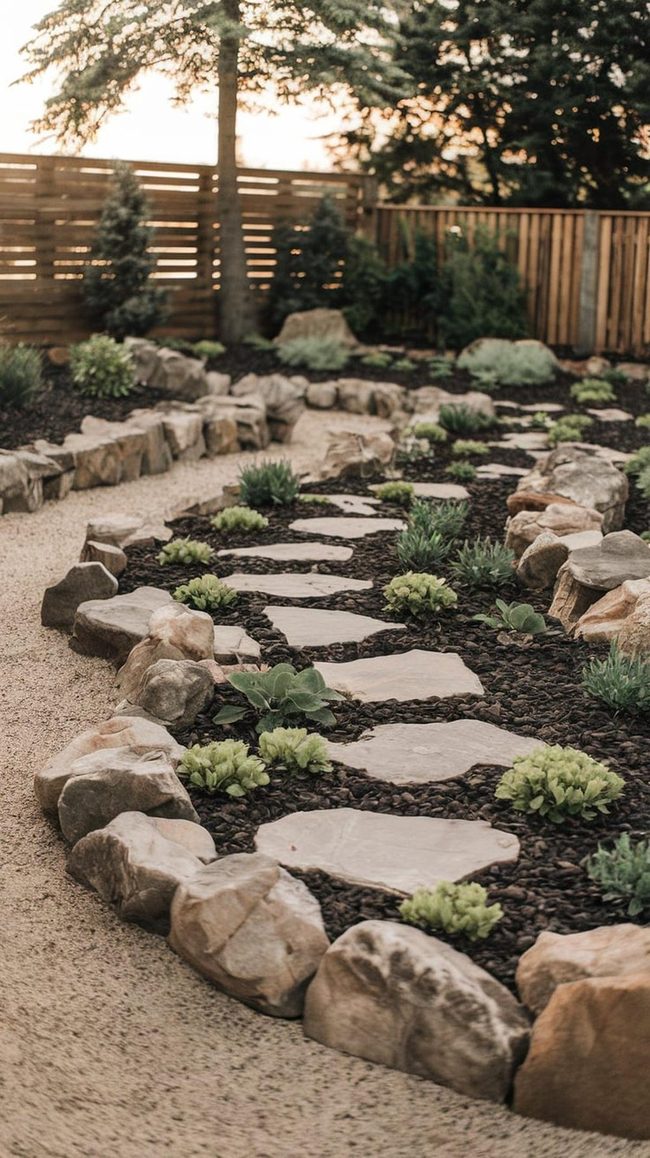 Raked Gravel Stone Landscape