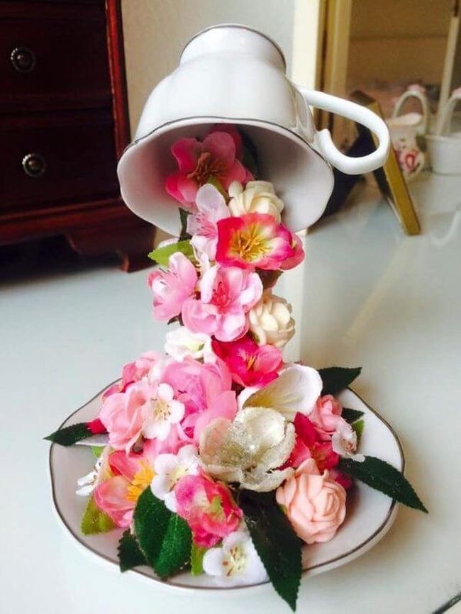 Vintage China Meets Fresh Blooms