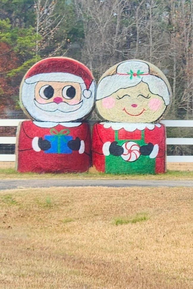 Painted Hay Bales Christmas Tradition