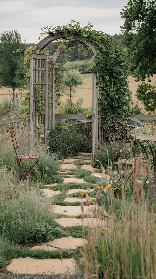 Weathered Timber and Stone Outdoor