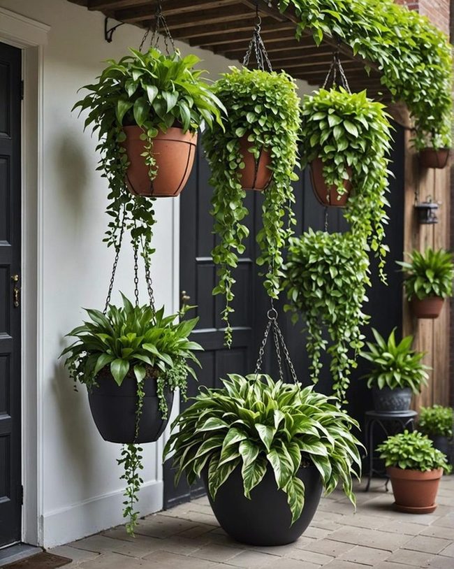 Cascading Green Walls Above