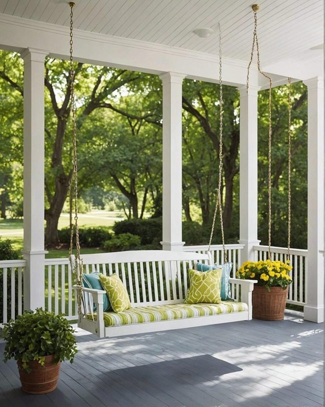 White Porch Swing Americana