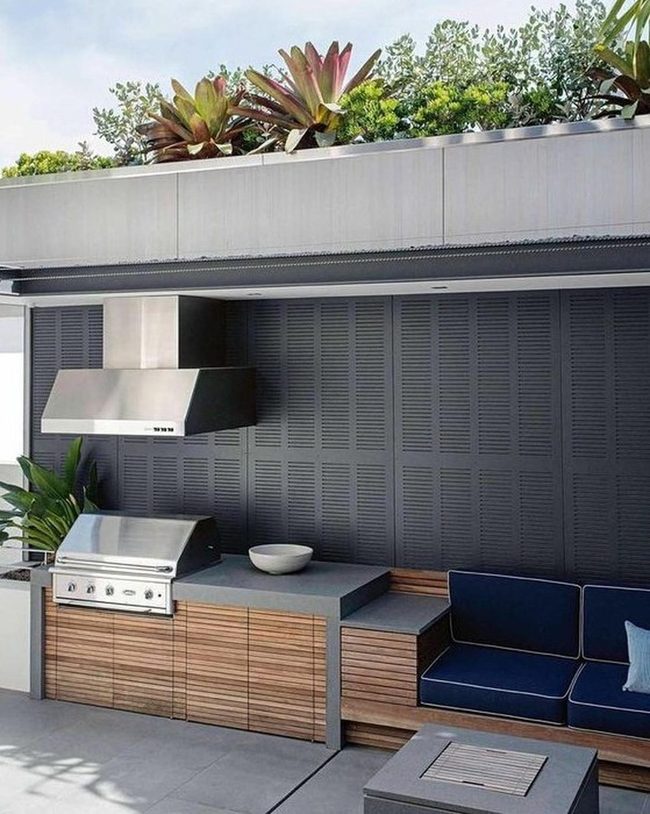 Stainless Steel Meets Midnight Blue Outdoors